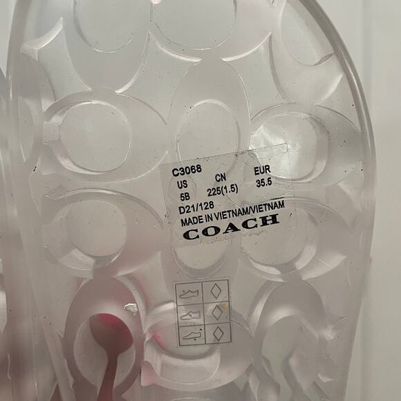 NEW COACH ULYSSA SLIDES CRYSTAL CLEAR SZ 5 WOMENS - 9120 - Picture 5 of 6